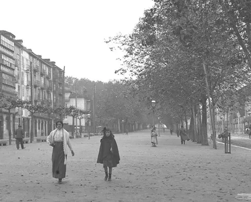 Alameda de Oviedo en Santander a principios del siglo XX