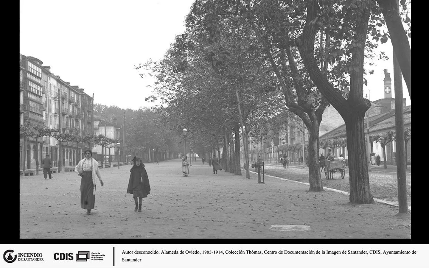 Autor desconocido. Alameda de Oviedo, 1905-1914, Colección Thòmas, Centro de Documentación de la Imagen de Santander, CDIS, Ayuntamiento de Santander